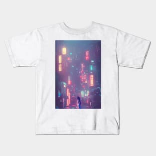 Cute Anime Girl in Tokyo Neon Japan <3 Kids T-Shirt